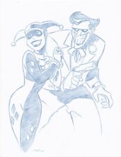 Harley and Joker Convention Blue Line Sketch by Batman Animator-Art Drawing 2 picture