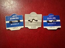 Lot of 3 Vintage 1977 Weekly Summer Beach Tags Passes AVALON NJ picture