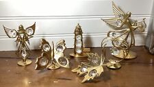 Vintage MASCOT Australian Crystals 24K Gold Plated Lot Of 6 Lighthouse Angels picture