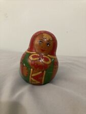 Wooden Hand Painted Roly Poly Bell Musical Doll Matryoshka picture