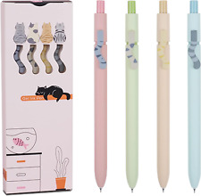 Cat Gel Pens, 4 Pcs Cute Kawaii Pens, 0.5Mm Fine Point Gel Ink Pens, Cute Access picture