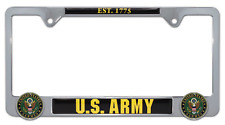 ARMY 3D EST 1775 CHROME METAL LICENSE PLATE FRAME USA MADE picture