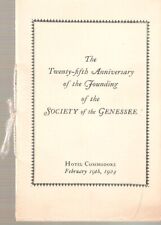 1924 - 25TH ANNIVERSARY, SOCIETY OF THE GENESSEE, HOTEL COMMODORE, NEW YORK CITY picture