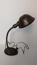 Vintage Eagle Gooseneck Lamp Cast Iron Industrial Desk Light Brown picture