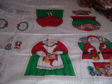 Vtg 90s Christmas Santa & Mrs Clause Cut Sew Stuff Decor Fabric Panel 15