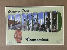 Postcard Hartford CT Connecticut Large letter Greetings Cracker Barrel Golf Bag picture