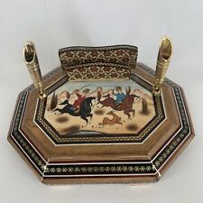 Persian Khatam Inlay Style Desk Organizer Pen & Business Card Holders Hunting picture