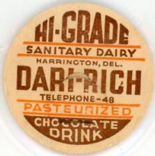 Milk Cap - Sanitary Dairy - Harrington, Delaware - TELEPHONE 48 - DARI-RICH picture