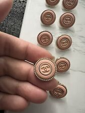 Chanel Vintage Stamped Coral Pale Gold Metal 10 Buttons Size 18 mm picture