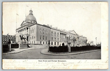 State House and Hooker Monument - Vintage Postcard - Posted picture
