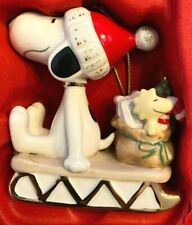 LENOX Ornament SNOOPY SLEDDING into the HOLIDAYS PEANUTS 24K GOLD New w/tag/box picture