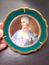 Limoges Decorative Wall Hanging Plate Lady Portrait Lithograph Transferware picture