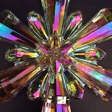 NIB Roman Clear/Iridescent Rainbow Colors Snowflake 4.5” Christmas Ornament picture