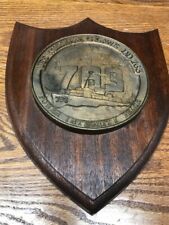 Vtg United Navy U.S.S. William C. Laws DD 763 Wall Plaque Cast Metal & Wood  picture