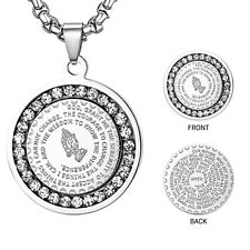 Prayer Hand Medal Pendant Stainless Steel Catholic Christian Necklace Chain picture