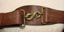 WWI Canadian Snake Serpent Buckle & Leather Belt - CARSON Co. Ottawa 1913 picture