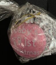 BABY GIRL'S's First CHRISTMAS PINK Ornament Disc  NEW picture