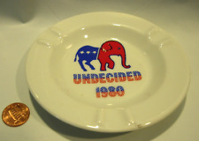 Vintage 1980 UNDECIDED REAGAN CARTER POLITICAL USA Ashtray Campaign PRESIDENT picture