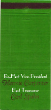 Re-Elect Vice-President Hermie Carpenter Vintage Matchbook Cover picture