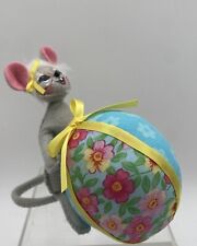 Annalee EASTER Easte Girl Mouse W/ Large Floral Easter Egg 2014 picture
