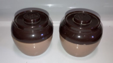 Vintage Admiration Bean Pot Brown Plastic Salt and Pepper Shakers U.S.A. picture