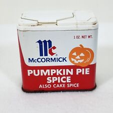 Vintage 1966 McCormick Pumpkin Pie Spice Tin Halloween Jack O Lantern Face 1 oz. picture