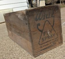 RARE 1920s 1930s WHIZ R.M. HOLLINGSHEAD Fly Spray Crate Tin Holder Horse Cattle picture