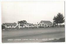 Wells, ME Maine old RPPC Postcard, Green Lantern Cabins Motel picture