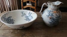Antique England Wash Basin Bowl And Pitcher Flower Pattern picture
