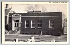 US Post Office North East Pennsylvania Street View Black White Vintage Postcard picture