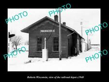 OLD 8x6 HISTORIC PHOTO OF ROBERTS WISCONSIN VIEW OF RAILROAD DEPOT c1940 picture