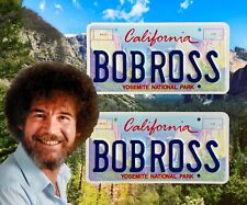 REAL California BOB ROSS Registered Vanity License Plates Joy of Painting PAIR picture