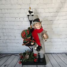 Vintage Holiday Creations Christmas Scrooge Tiny Tim  Animated Light Post Scene picture