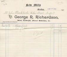 George R. Richardson Moffat 1916 One Sheep & One Bar-Flake Paid Invoice Rf 41660 picture