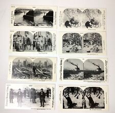 Antique Lot of 8 Black & White  Stereoview Cards picture