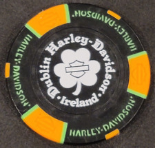 DUBLIN HD~ (IRELAND) Black/Orange/N Green ~ INTER'NL HARLEY DAVIDSON POKER CHIP picture