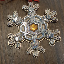 Sterling Silver Snowflake Gold 1988 Vintage Gorham Christmas Holiday Ornament picture