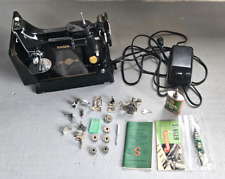 Vintage Portable Singer 221 Featherweight Sewing Machine w/ Accessories No Case picture