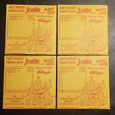  4 VINTAGE JOSIE AND THE PUSSYCATS KELLOGG'S 45RPM RECORDS 1970 picture