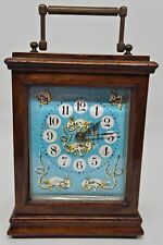 Antique 1880's French Victorian 8 Day Mahogany Carriage Clock with Colorful Dial picture