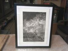 FALL OF THE ALAMO LARGE FRAMED ANTIQUE ENGRAVING ILLUSTRATION PRINT - 1896 picture