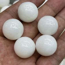 5pc TOP Natural White jasper quartz ball hand carved crystal 20mm sphere healing picture