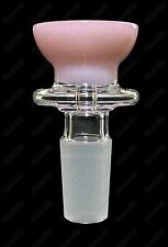 14mm Male Glass Funnel Bowl in Pastel / Bubble Gum / Lavender / Carnation Pink picture