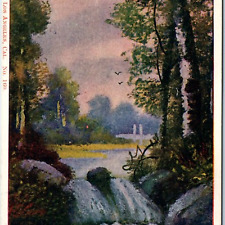 c1900s UDB Waterfall Art Litho Postcard LOS ANGELES CAL STA. Station Cancel A228 picture