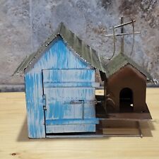 VTG Wind Up Music Box Circling Moving Car Painted Metal Garage Sculpture picture
