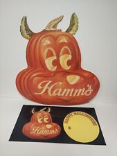 Vintage Hamm's Beer Pumpkin Head & Halloween Shelf Talker Cardboard 1992 Unused picture