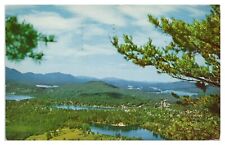 Vintage The Village of Saranac Lake from Mt. Baker NY Postcard c1958 Chrome picture