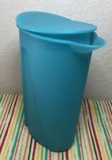 Tupperware Small Impressions Pitcher 1 Liter 4 Cups Aqua w/ Glitter New picture
