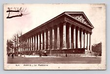 Antique Old Postcard RPPC LA MADELEINE CHURCH OF ST MARY PARIS FRANCE 1933 picture