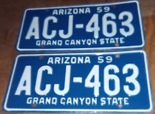 1959 Unissued, Unused pair of Arizona license plates ACJ-463 picture